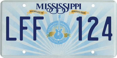 MS license plate LFF124