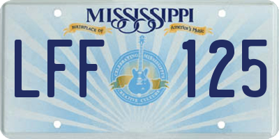 MS license plate LFF125