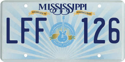 MS license plate LFF126