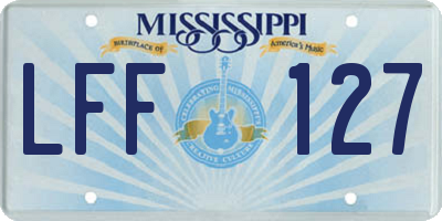 MS license plate LFF127