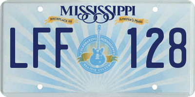 MS license plate LFF128