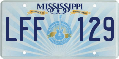 MS license plate LFF129