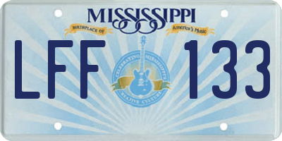 MS license plate LFF133