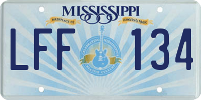 MS license plate LFF134