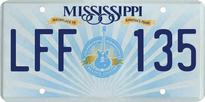 MS license plate LFF135