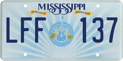 MS license plate LFF137