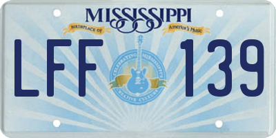 MS license plate LFF139