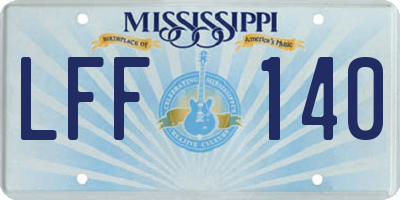 MS license plate LFF140