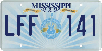 MS license plate LFF141