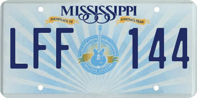 MS license plate LFF144