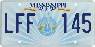 MS license plate LFF145