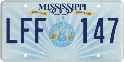 MS license plate LFF147
