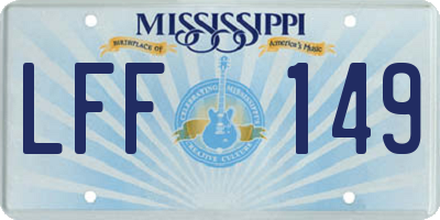 MS license plate LFF149