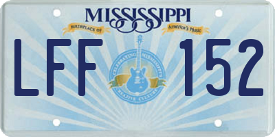 MS license plate LFF152