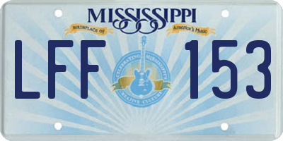 MS license plate LFF153