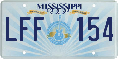 MS license plate LFF154