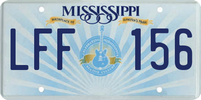 MS license plate LFF156