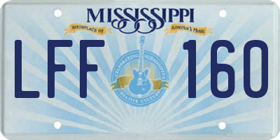 MS license plate LFF160