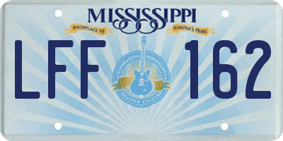 MS license plate LFF162