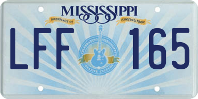 MS license plate LFF165
