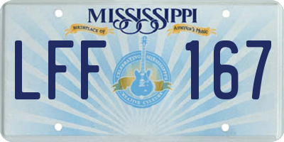 MS license plate LFF167