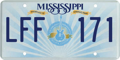 MS license plate LFF171