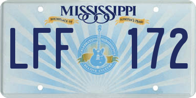 MS license plate LFF172