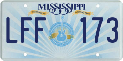 MS license plate LFF173