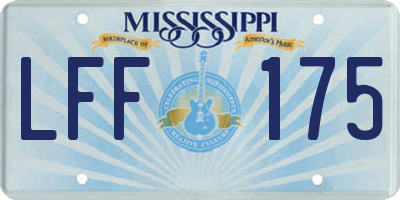 MS license plate LFF175