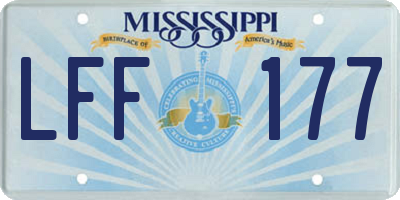 MS license plate LFF177