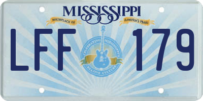 MS license plate LFF179