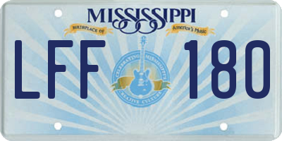 MS license plate LFF180
