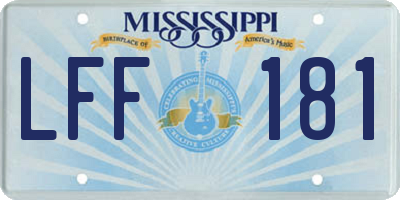 MS license plate LFF181