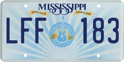 MS license plate LFF183