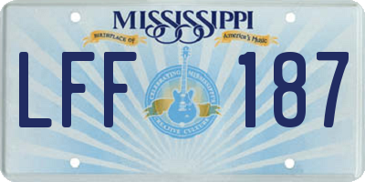 MS license plate LFF187