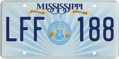 MS license plate LFF188