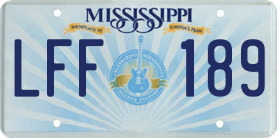 MS license plate LFF189