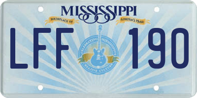MS license plate LFF190