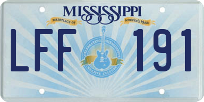 MS license plate LFF191