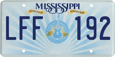 MS license plate LFF192