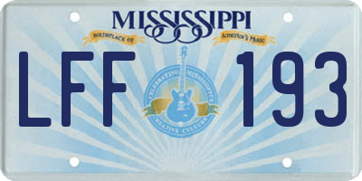 MS license plate LFF193