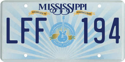 MS license plate LFF194