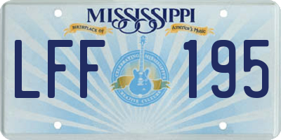 MS license plate LFF195