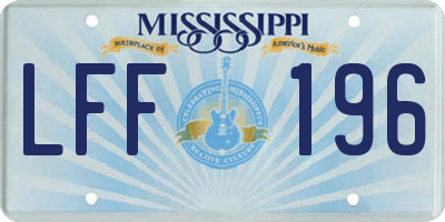 MS license plate LFF196