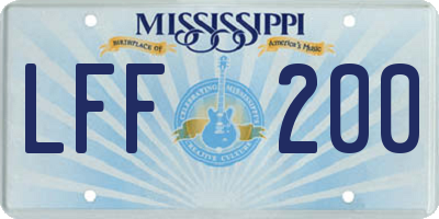 MS license plate LFF200