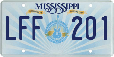 MS license plate LFF201