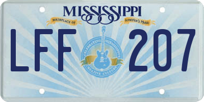 MS license plate LFF207