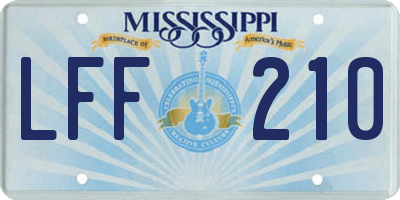 MS license plate LFF210