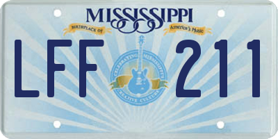 MS license plate LFF211