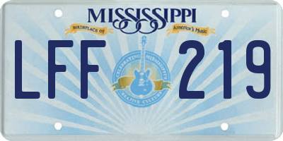 MS license plate LFF219